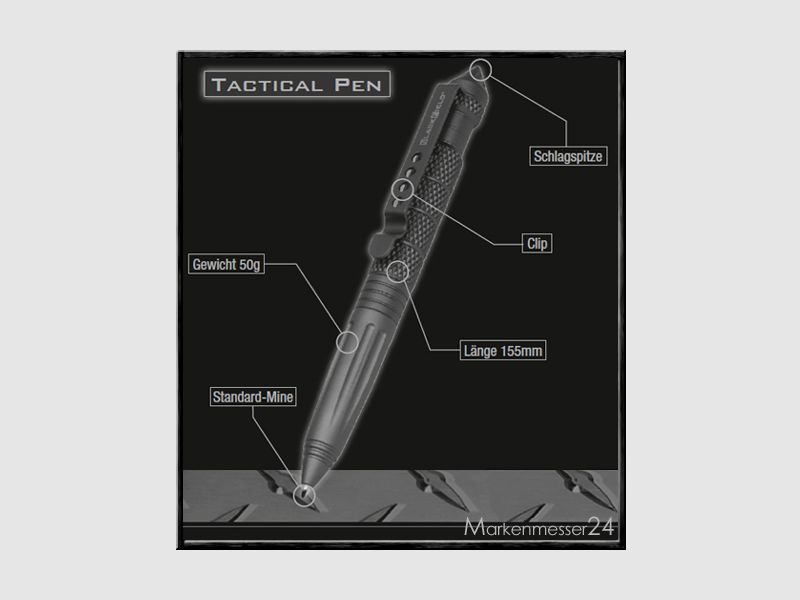 BlackField Tatcical Pen grey Kugelschreiber