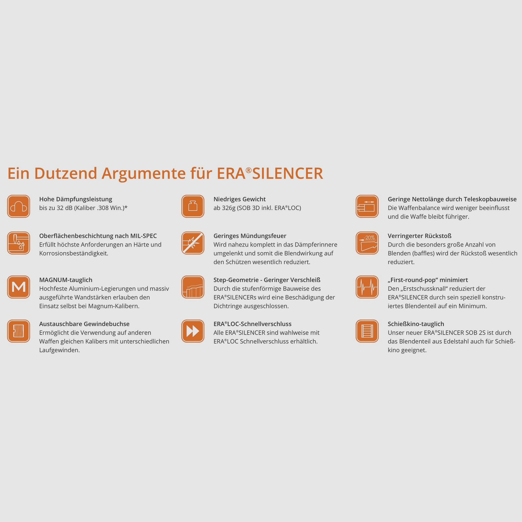 Silenciador ERA SILENCER ERA SOB3D 7,62 - 8 mm con Era Loc