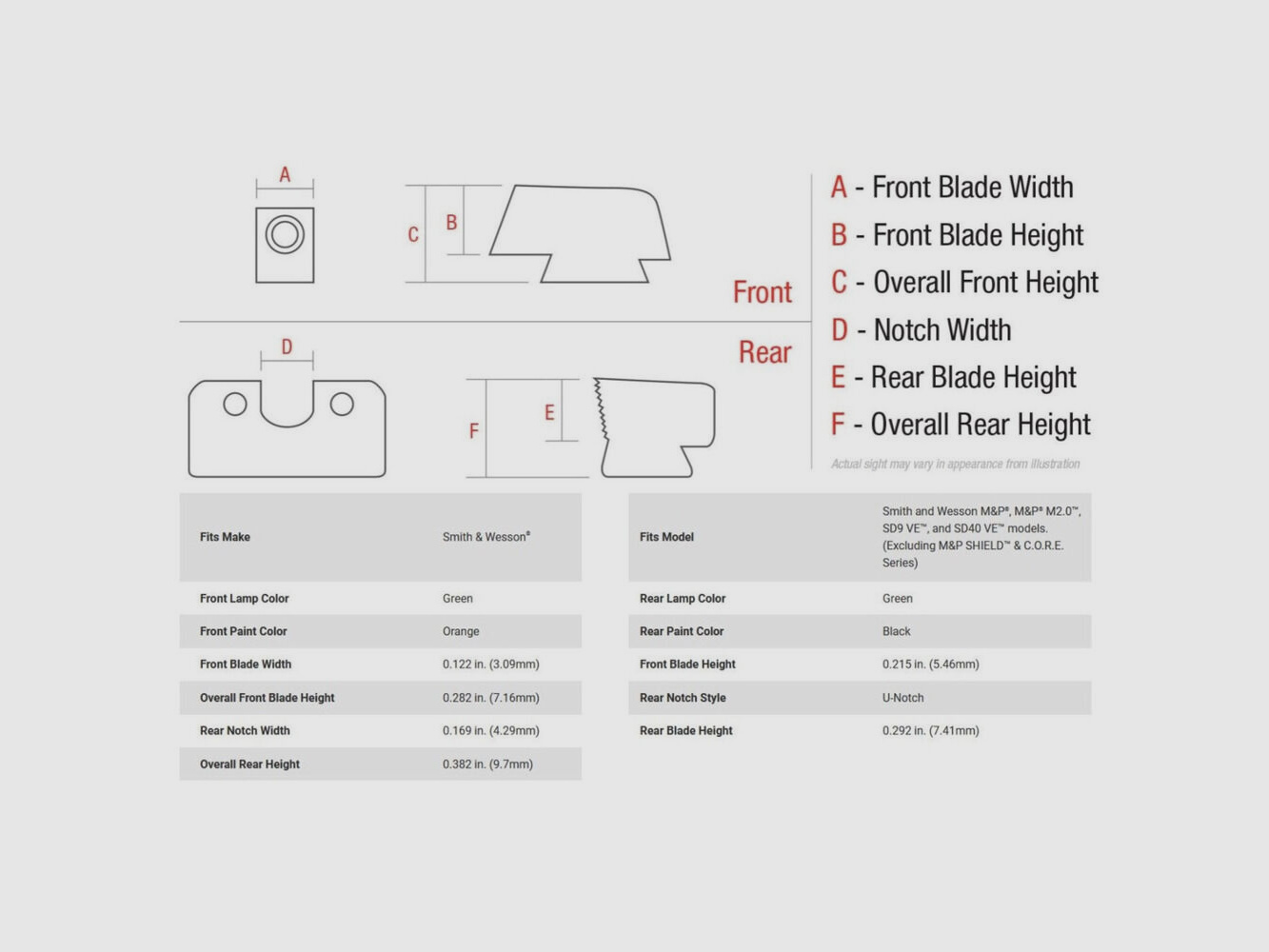 Trijicon N-Visier HD XR Orange S&W M&P/SD