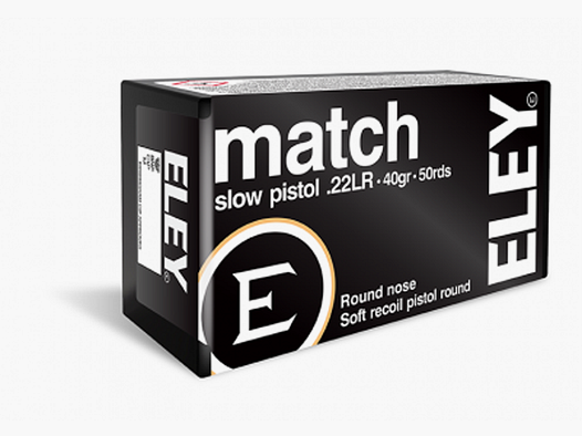Eley .22 LR 2.6g Round Nose Match Pistol Slow Ammunition