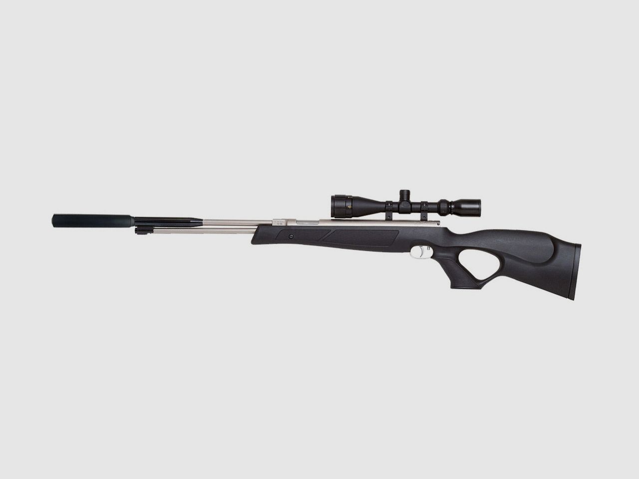 Starrlauf Luftgewehr Weihrauch HW 97 Black Line STL SD Stainless Look Kunststoff Lochschaft SchalldĂ¤mpfer schraubbar Kaliber 4,5 mm (P18)
