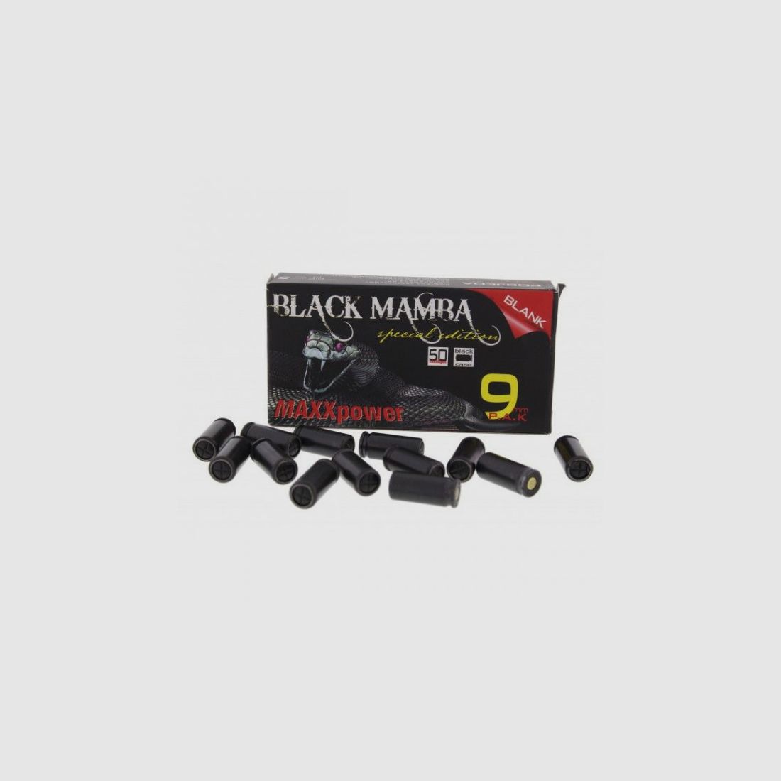 BLACK MAMBA PLATZPATRONEN FÜR SRS-PISTOLEN - 9MM P.A.K. - 50 SCHUSS