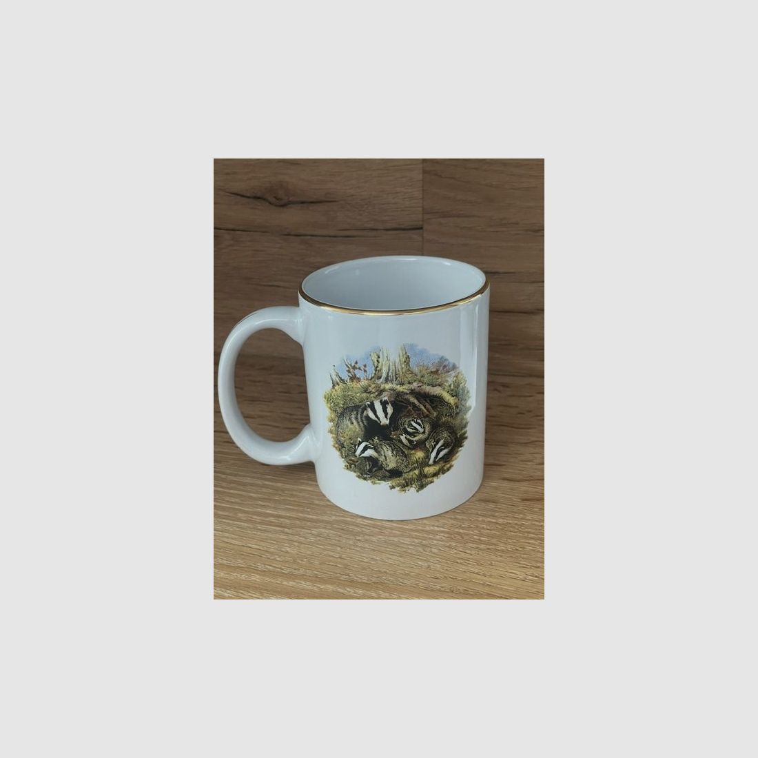 Tazza in porcellana cinghiale/tasso, immagine 2 di 2