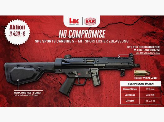 Heckler & Koch K SLK SP5 Sports Carbine, approvazione sportiva BKA avviso di determinazione