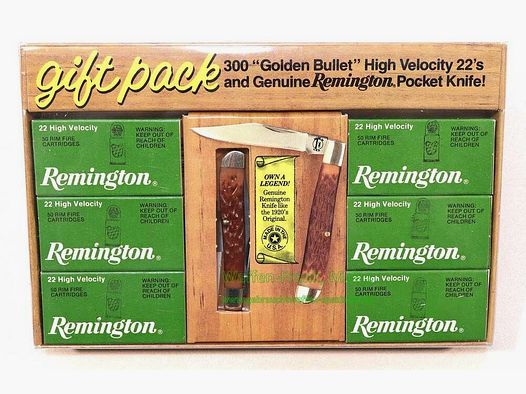 Remington - USA pudełko kolekcjonerskie z nożem kieszonkowym .22lr