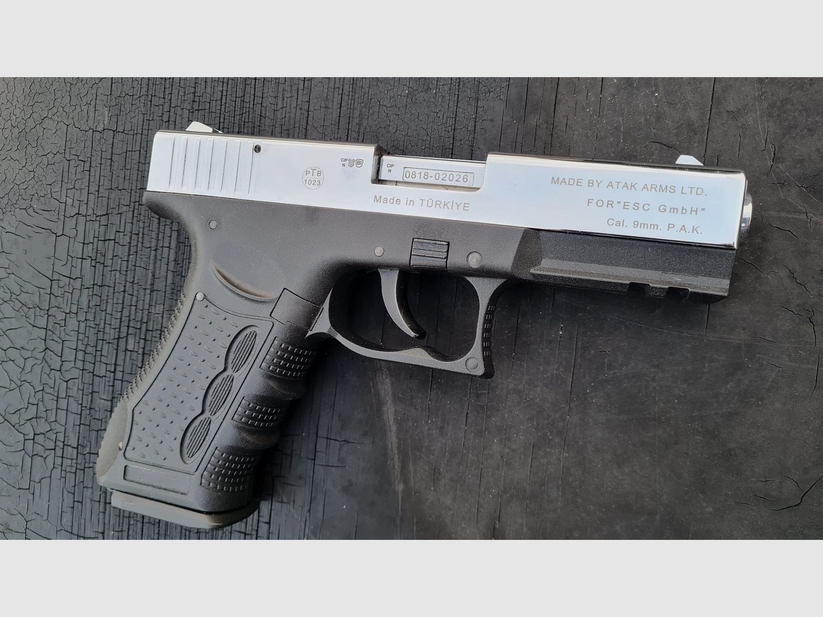 Zoraki 917 Chrome, 9mm P.A.K PTB 1023, imagen 3 de 7