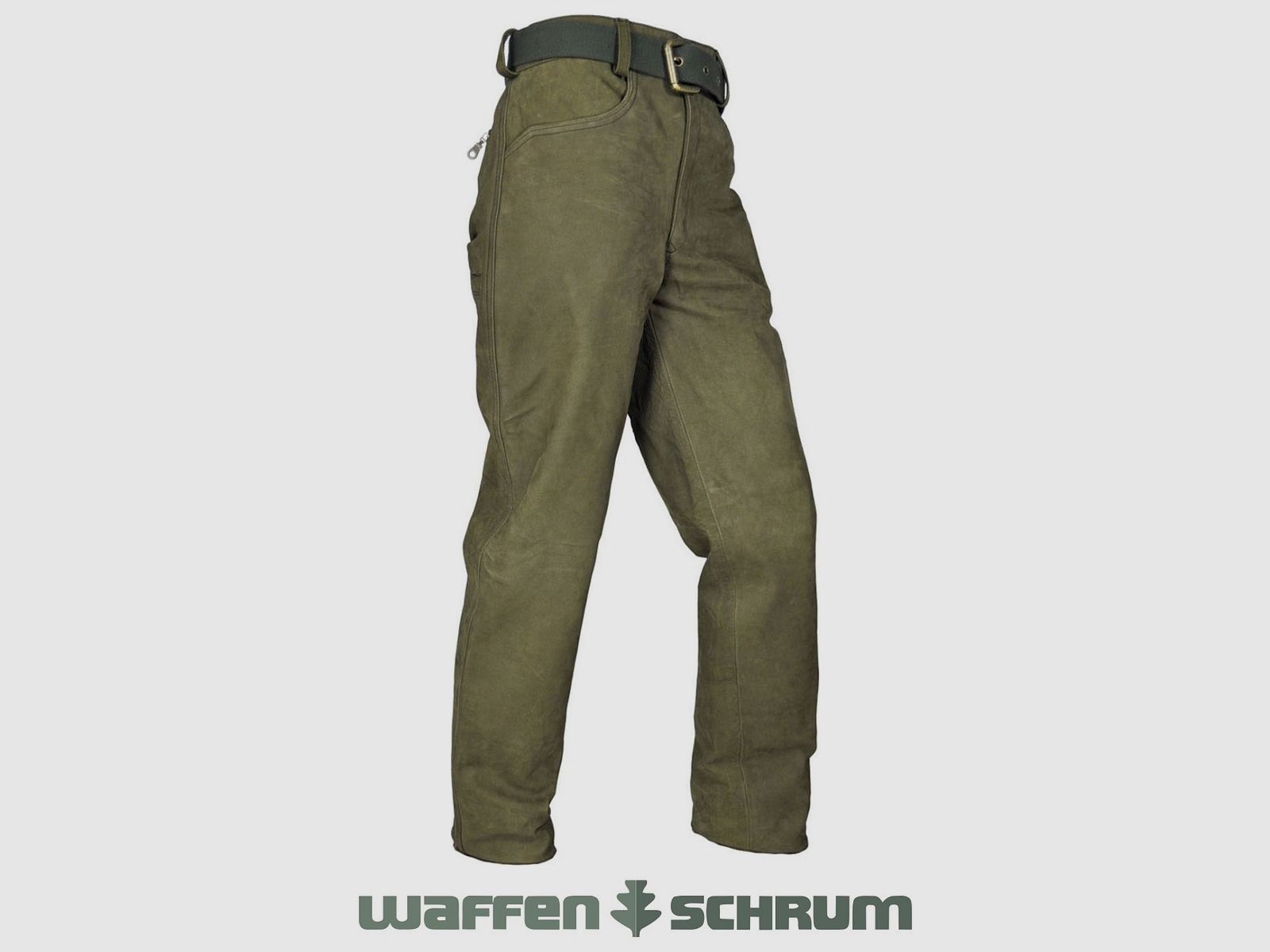 Hubertus Lederhose Schmalreh Oliv