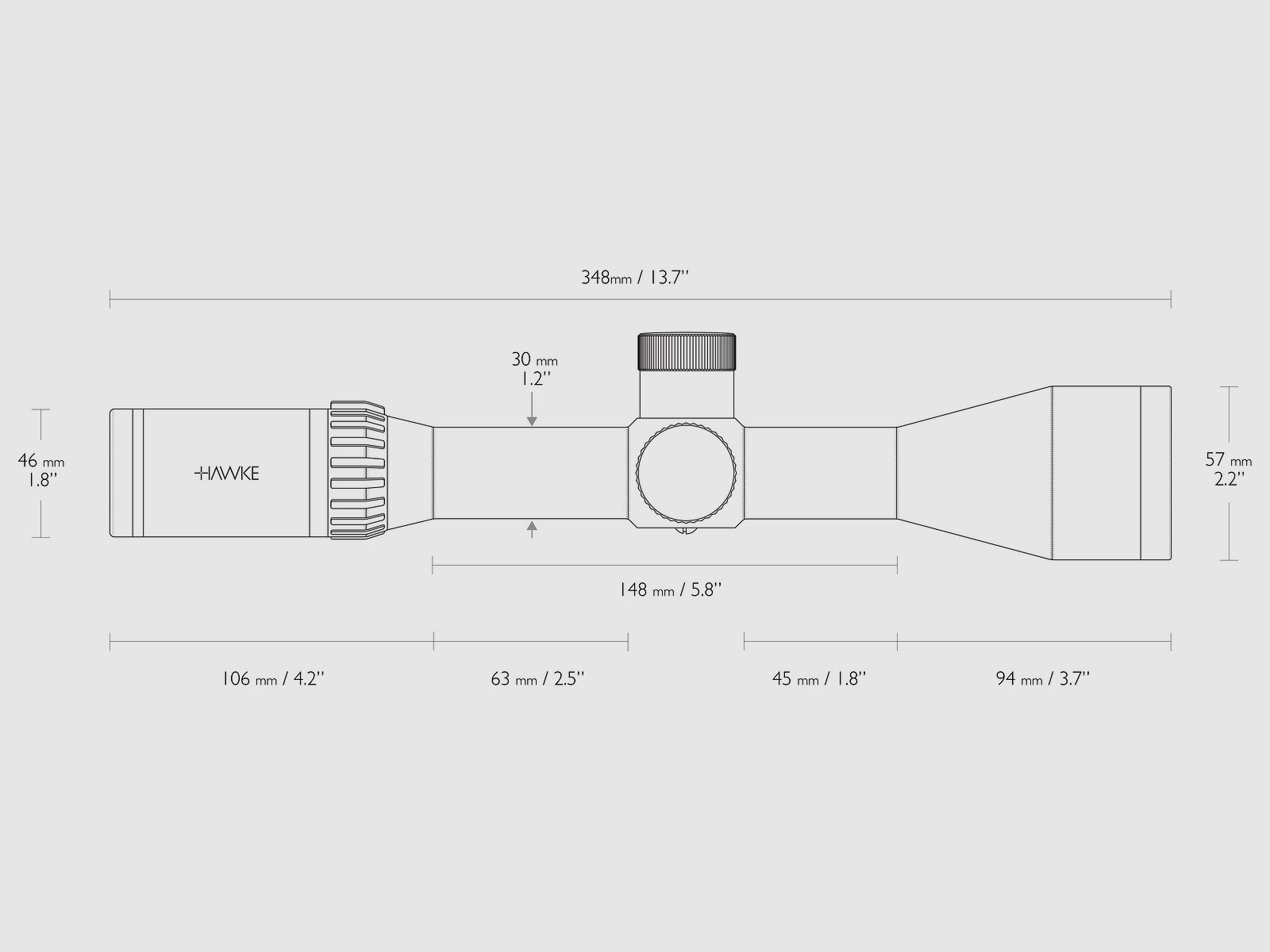 HAWKE 13350 Zielfernrohr AIRMAX 30 FFP SF 4-16x50 AMX IR Absehen