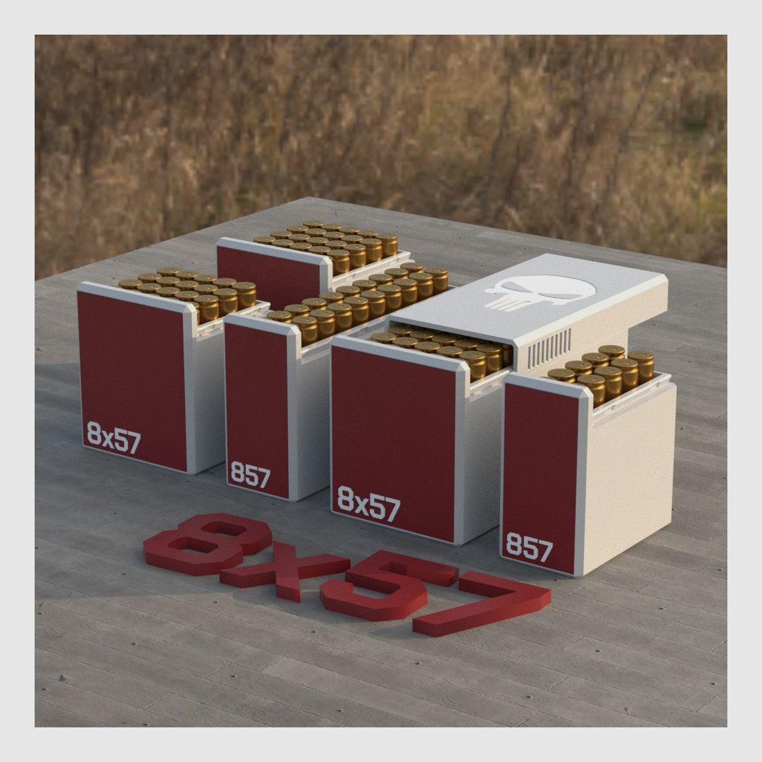 Filamelt Munitionsbox / Ammo 8x57 – Patronenbox für 50 Schuss, Made in Germany