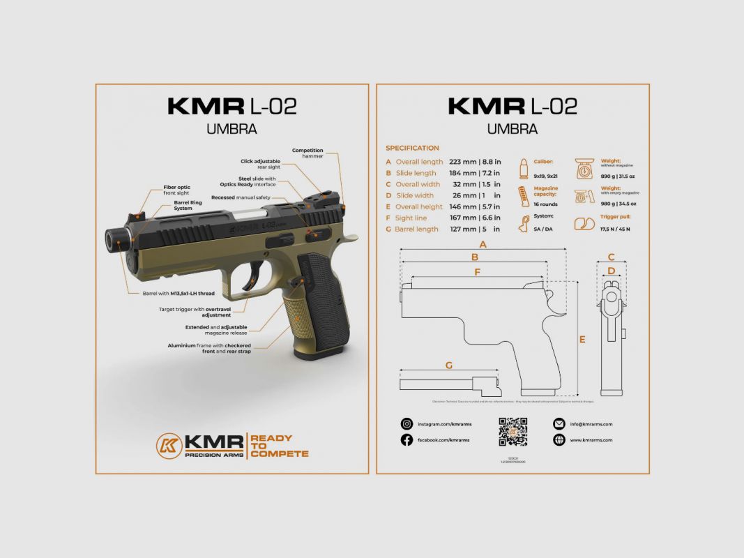 KMR L-02 UMBRA 5 ZOLL OR 9X19, Bild 3 von 3