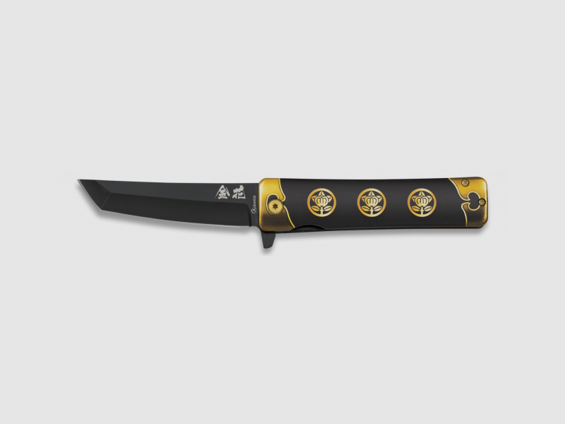 Couteau de poche à assistance par ressort design japonais style tanto clip de ceinture