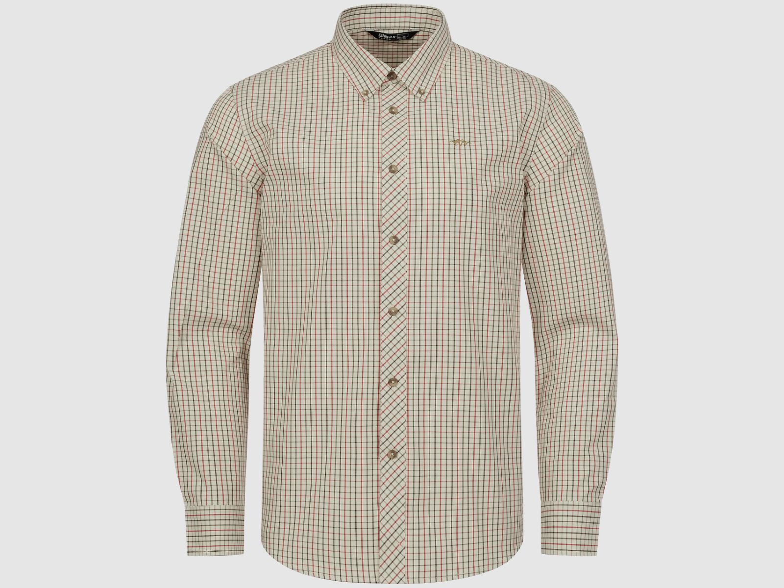 Blaser Herren Hemd Tristan 22 beige/rot kariert