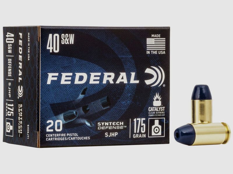 Federal Syntech Defense .40 S&W 175GR SJHP 20 cartuchos