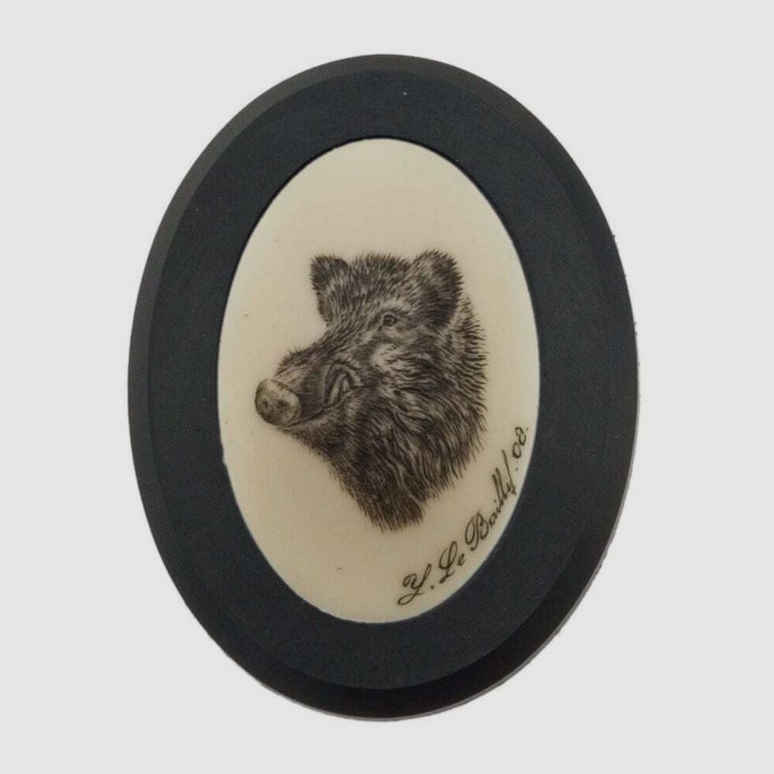 Wild boar cap in ivory or silver appearance