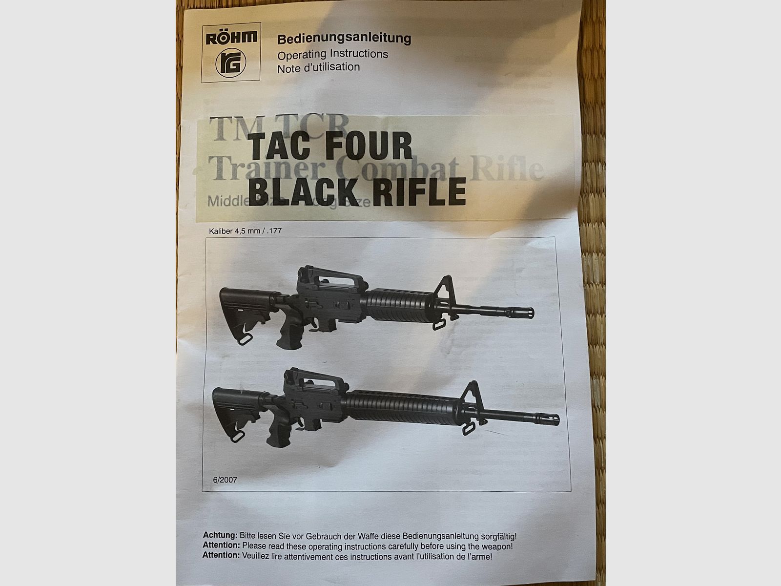 Röhm TacFour Black Rifle Co2 fucile con accessori