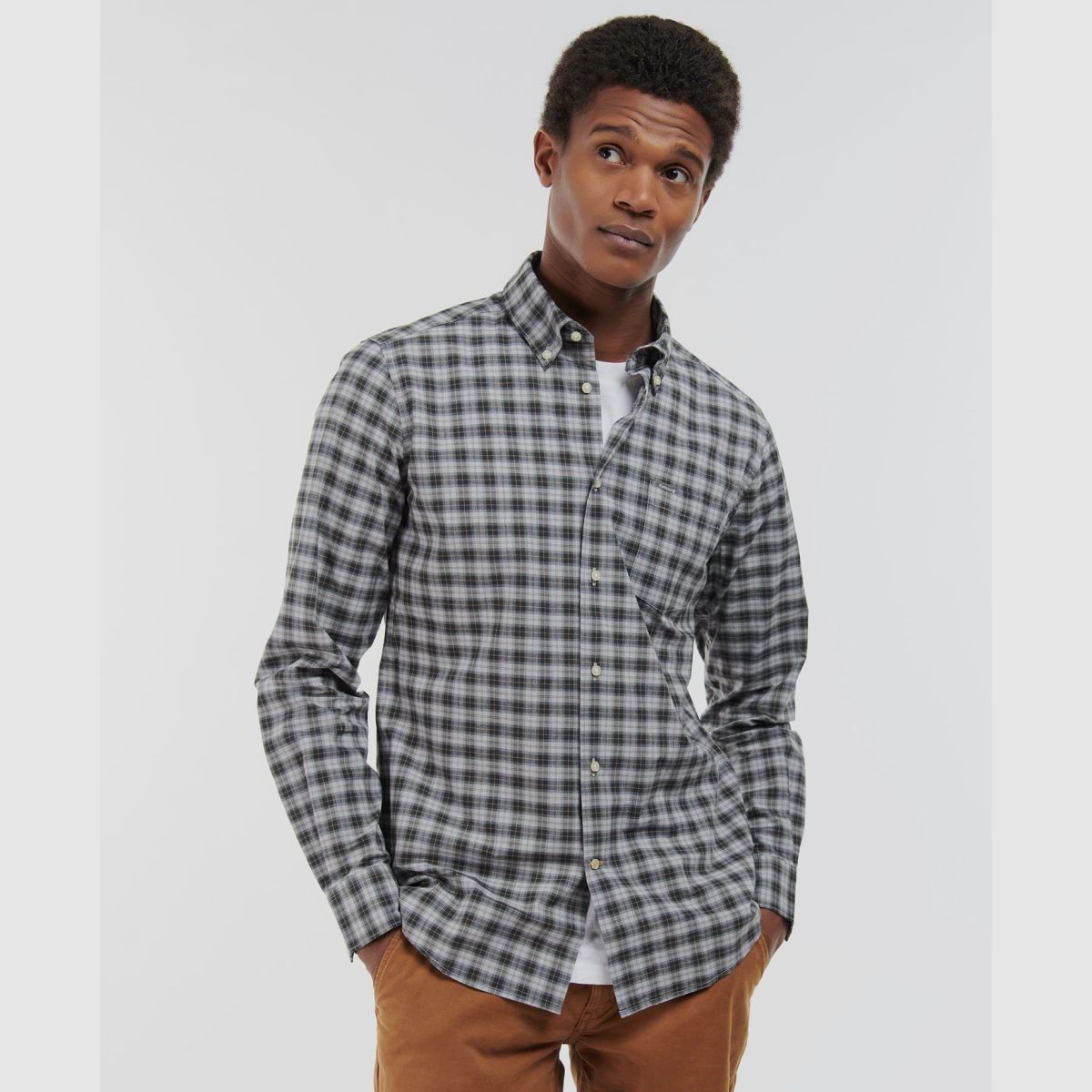 BARBOUR Chemise sur mesure Lomond Grison