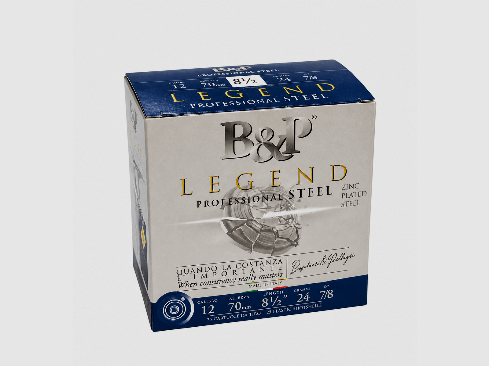 12/70 Baschieri & Pellagri F2 Legend Professional Steel – No. 8.5 / 2.2mm – 24g – 25 st.