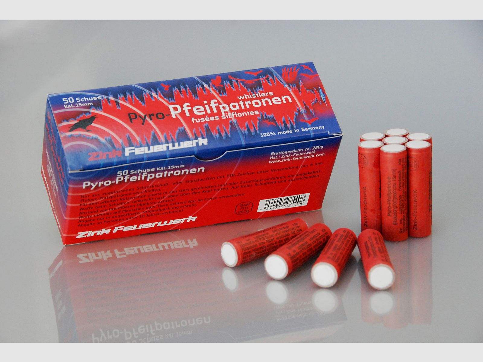 Pyro Pfeifpatronen 15 mm 50 St.