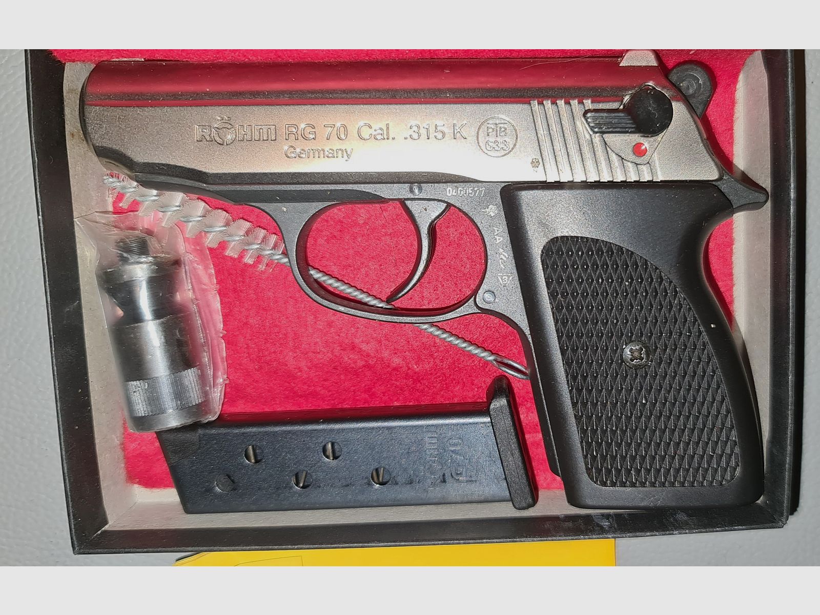 RÖHM RG 70 CROME cal. 315 K / PTB 633 / SAMMLER SCHRECKSCHUSS GAS PISTOLE SILVESTER SELBSTVERTEIDIGUNG 