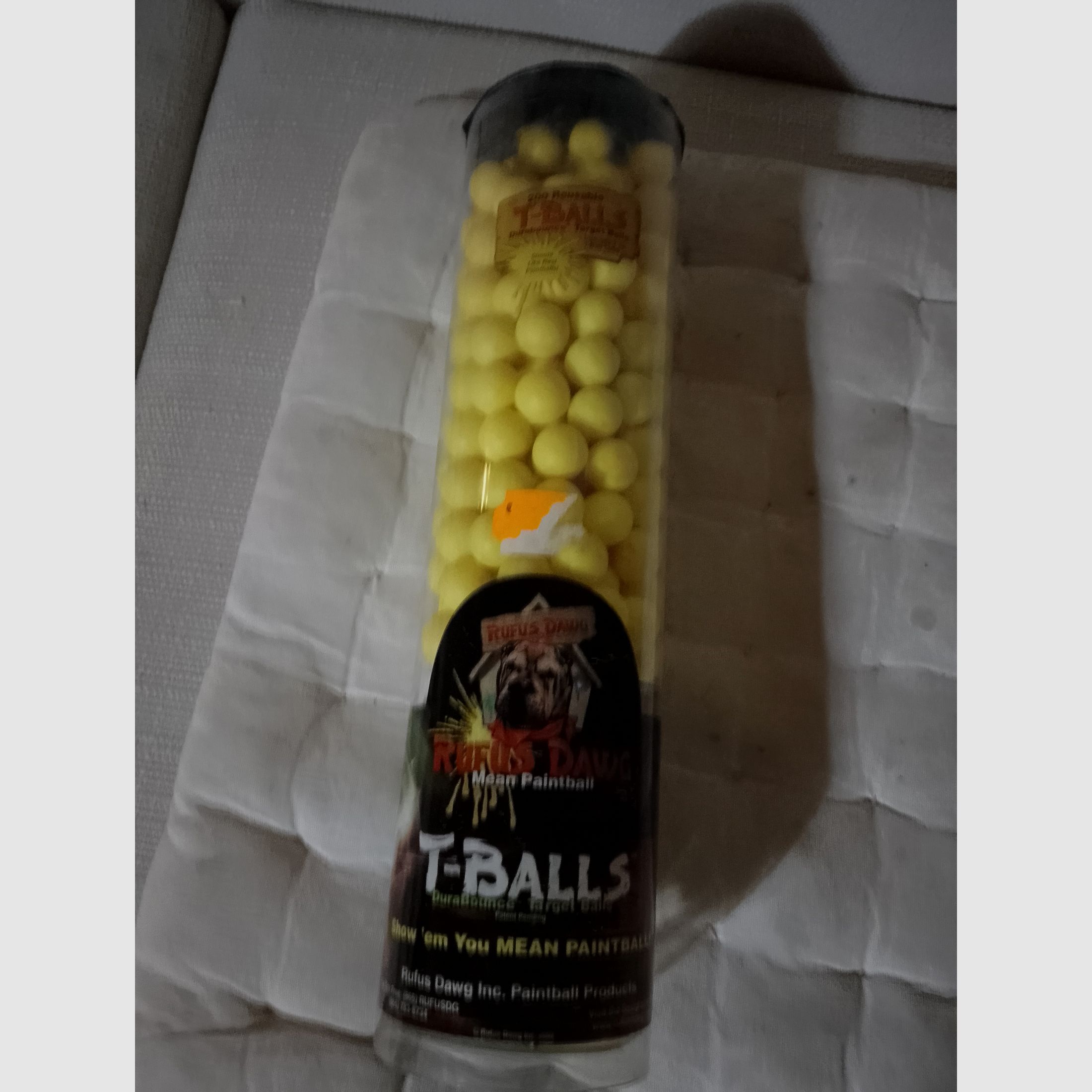200 Rufus Dawg Target Balls .68 Hdr68 Paintballs T-Balls vergelijkbaar met Rubberballs nieuw geel zeldzaam