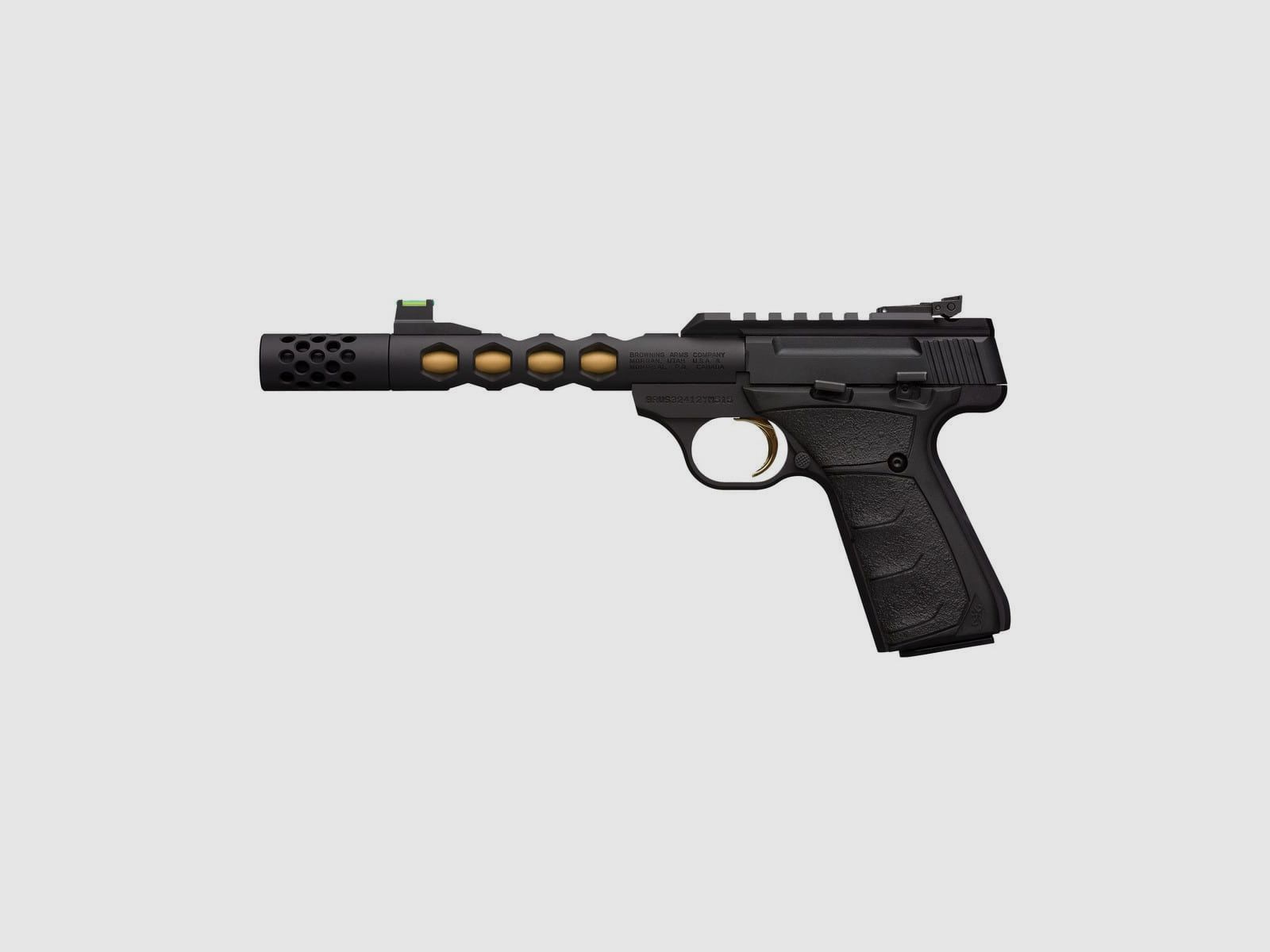 Zelfladend pistool BROWNING BUCK MARK PLUS VISION BLACK GOLD UFX kal. .22 LR, afbeelding 1 van 4
