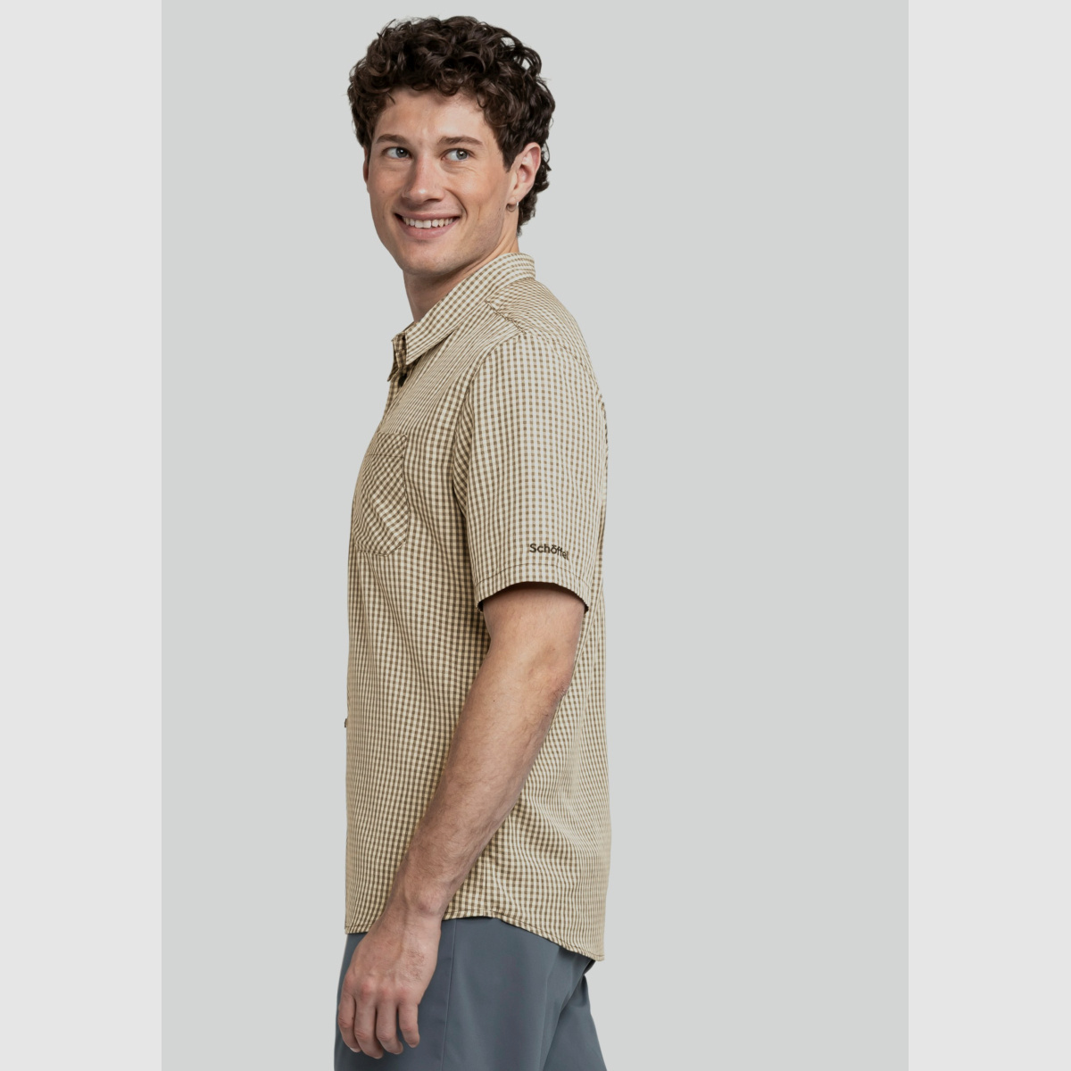 SCHÖFFEL CIRC Shirt Style Dalfoss MEN Beige-Black