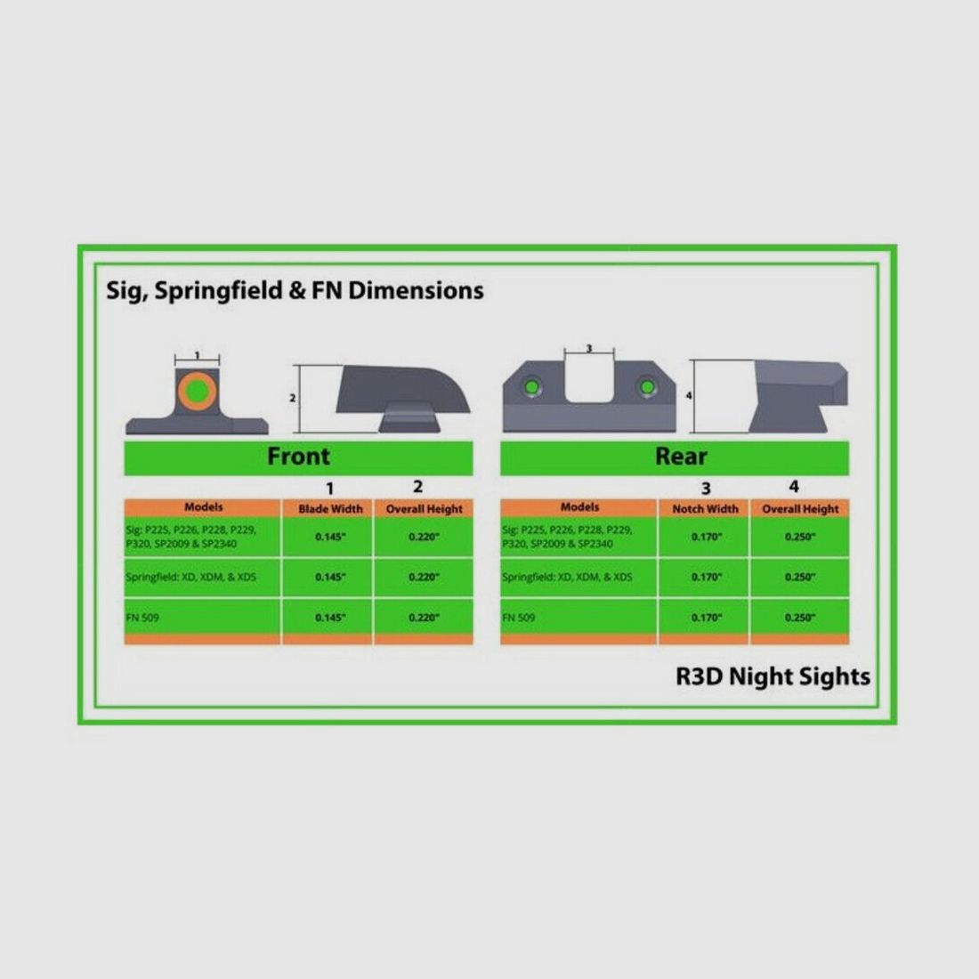 XS Sights N-Visier R3D orange SIG+Springfield