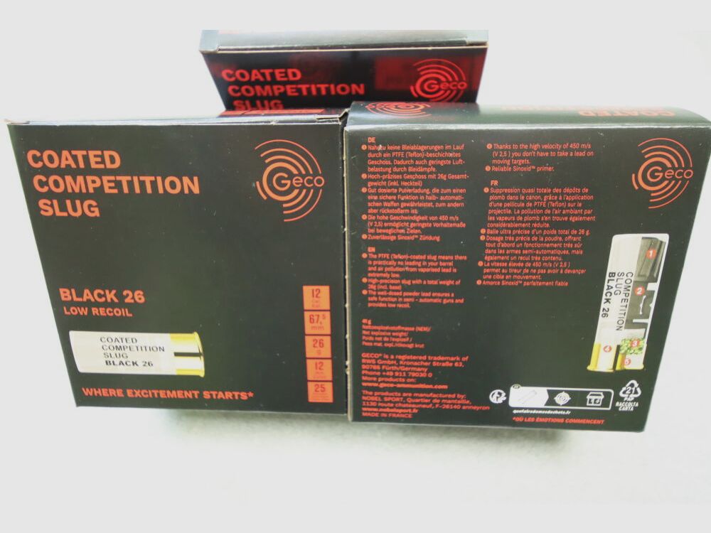 GECO Coated Competition Slug Black 12/67.5 26g / 401gr 25 shots
