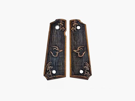 Griffschalen Holz Flower für Taurus PT1911 Logo Taurus MBT
