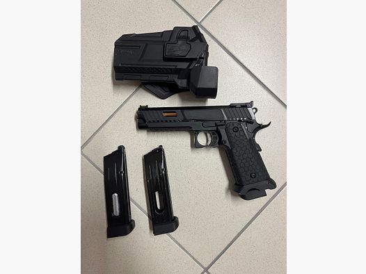 KLI Hi-Capa 5.1 Baba Yaga Vollmetall Mit Holster und 3 Magazinen (defekt)