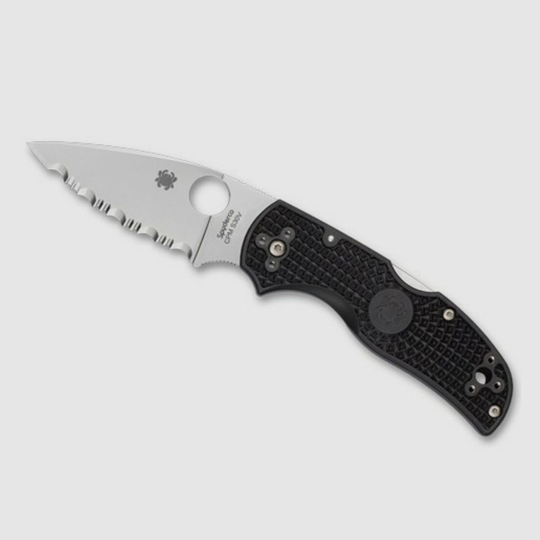 Nóż składany Spyderco Native 5 Rękojeść FRN Czarny Ząbkowany Stal, zdjęcie 1 z 3