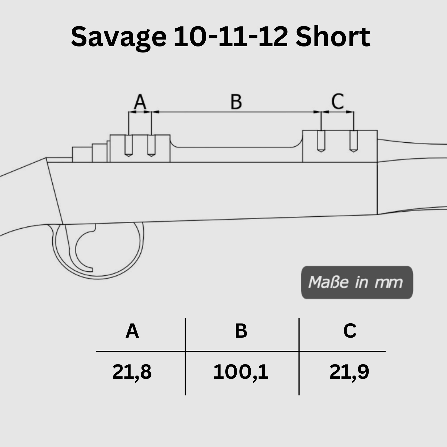 Picatinny Rail SAVAGE 10-11-12 SHORT | SAUER 200 Long