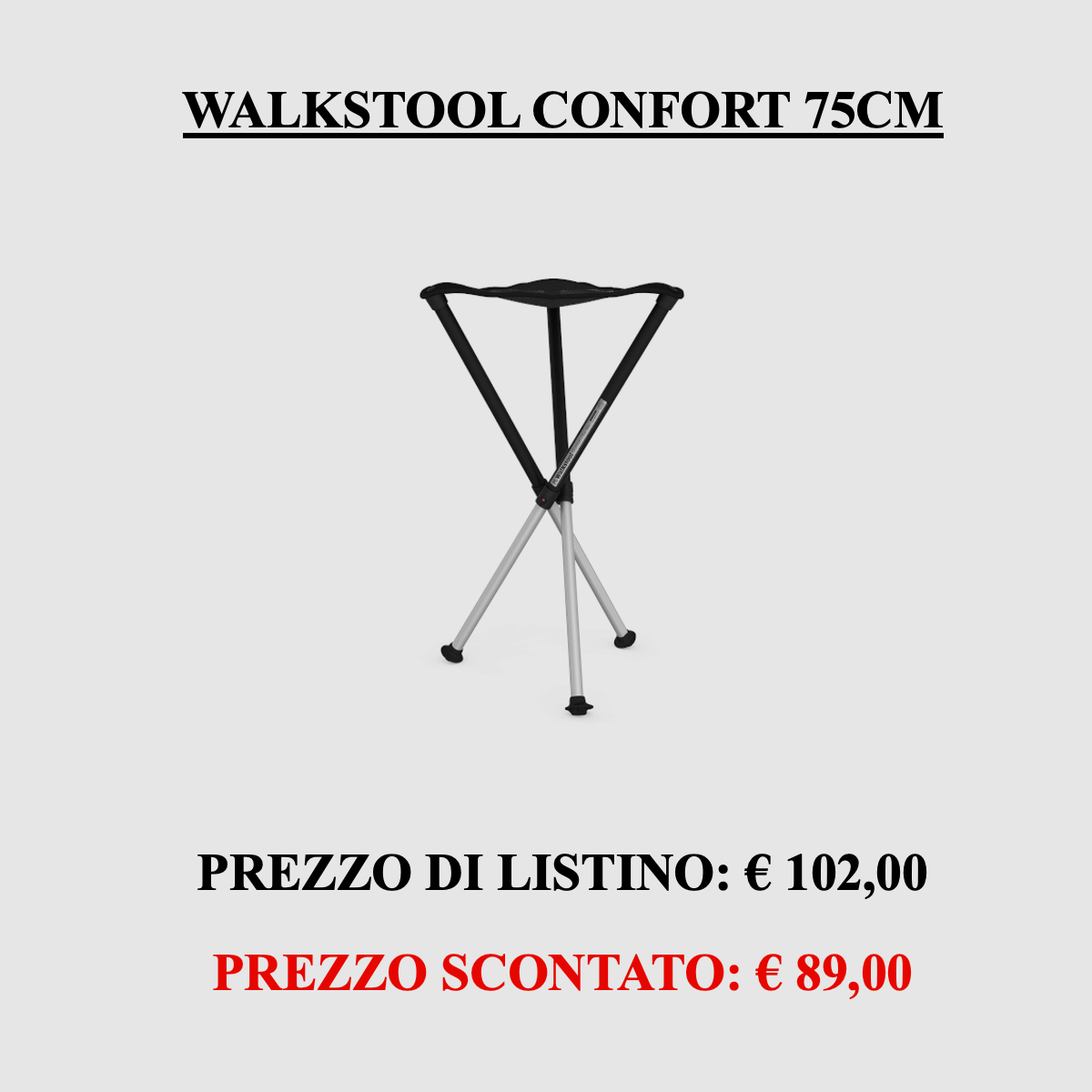 WALKSTOOL – Walkstool Comfort 75cm., image 1 sur 2