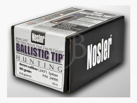 NOSLER BALLISTIC TIP HUNTING CAL 6MM. .243 90 GR. CONF. DA 50 PZ.