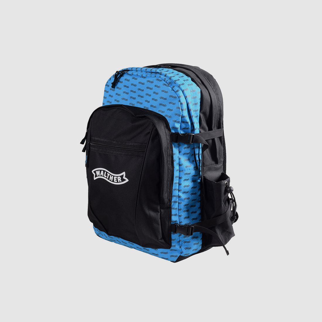 Rucksack Walther BigBag 49 x 29 cm blau schwarz mit Walter Logo fĂĽr Luftpistolen LP300 LP400 LP500 viele Taschen