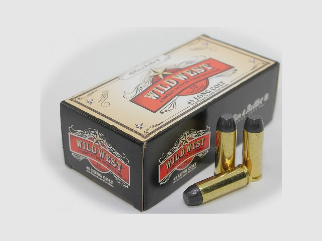 Sellier & Bellot , Wild West , 45 Colt 250 grain Lead Flat Nose , 5.3mm Boxer , 50 Cartridges, Bild 2 von 2
