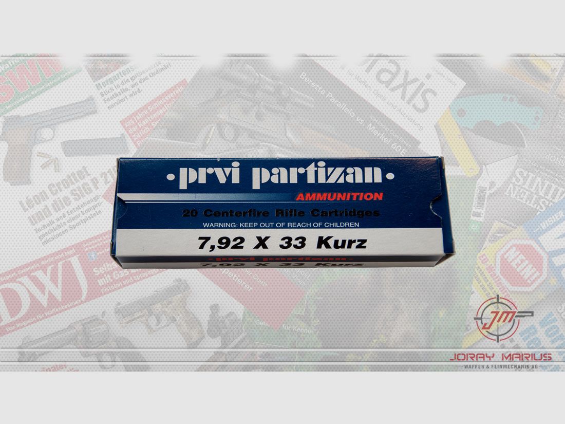 7.92×33 Kurz PRVI Partizan 9g 139gr FMJ BT