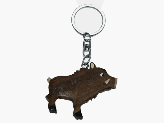 Holz-Schlüsselanhänger Wildschwein