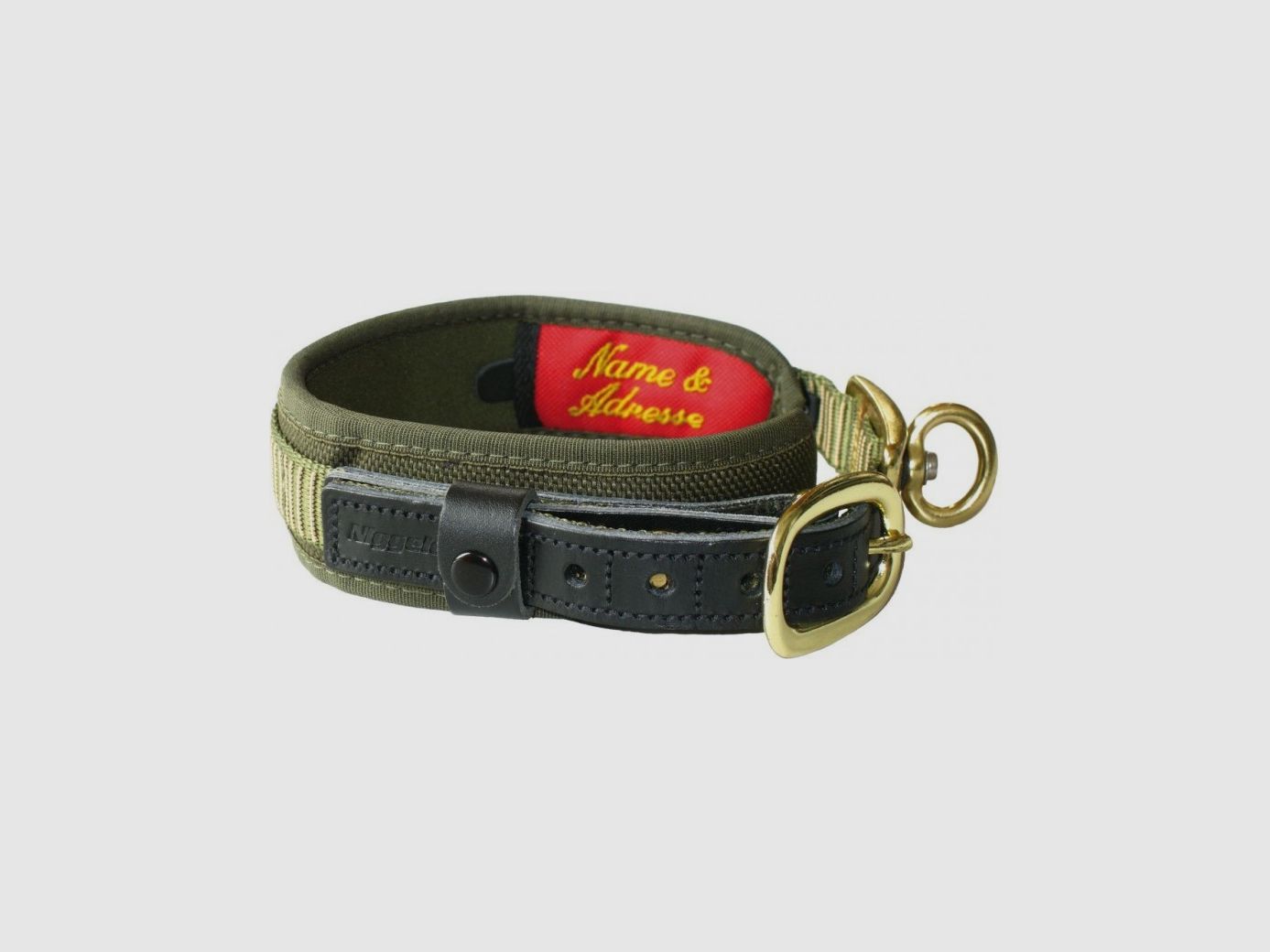 Niggeloh Halsband De Luxe Olive / Cognac M 48-60 cm