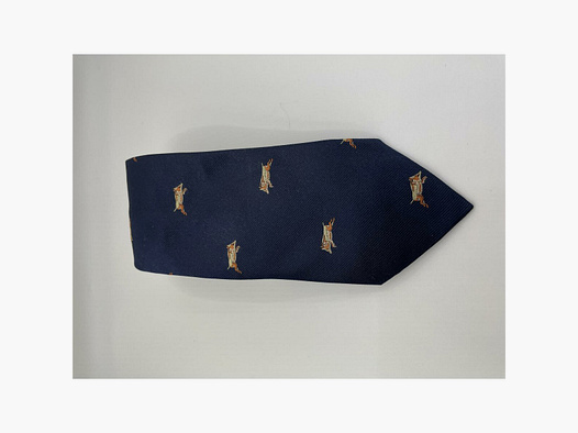 Robert Keyte Krawatte 100% Seide blau Motiv orange beige Wildschwein