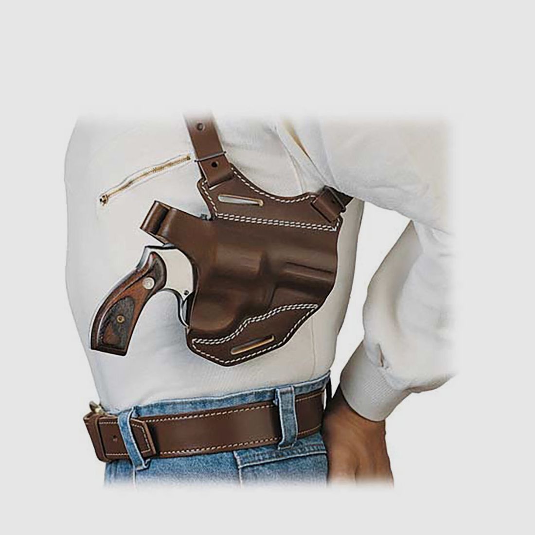 Gürtelholster / Schulterholster MULTI VARIO 2"-4" N-Frame S&W 27/29/325/327/329/610/625/627/629,Taurus 17/44/97/425/990/991/992-Braun-Rechtshänder