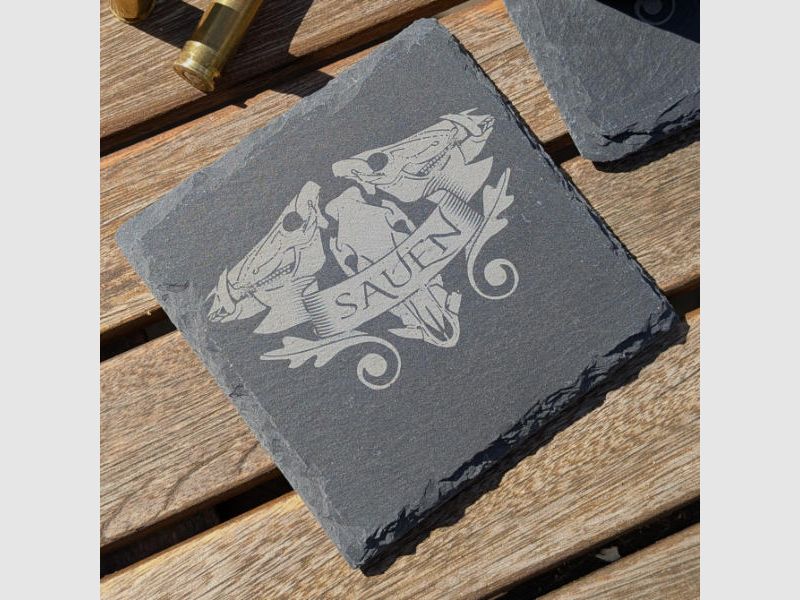 Posavasos de pizarra con temática de caza para cazadores, imagen 4 de 4