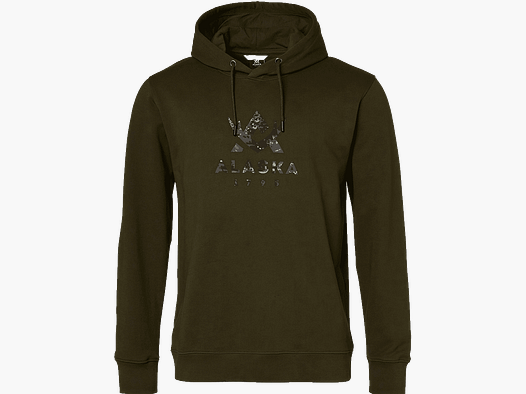 Alaska 1795 Camo Logo Hoodie Hombres Night Green XL