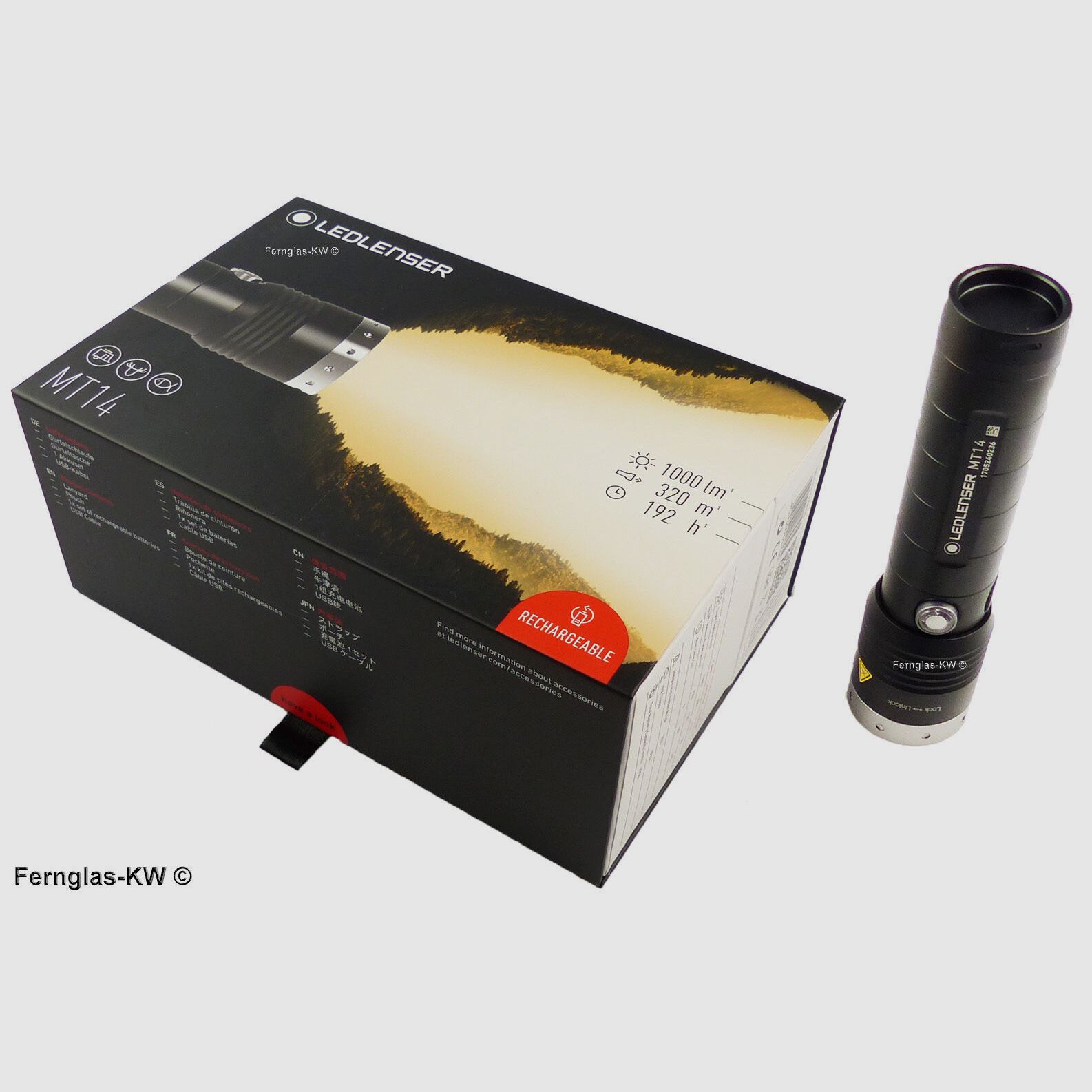 Ledlenser 500844 Caja de regalo Linterna LED recargable MT14 Potencia de luz 1000 lúmenes