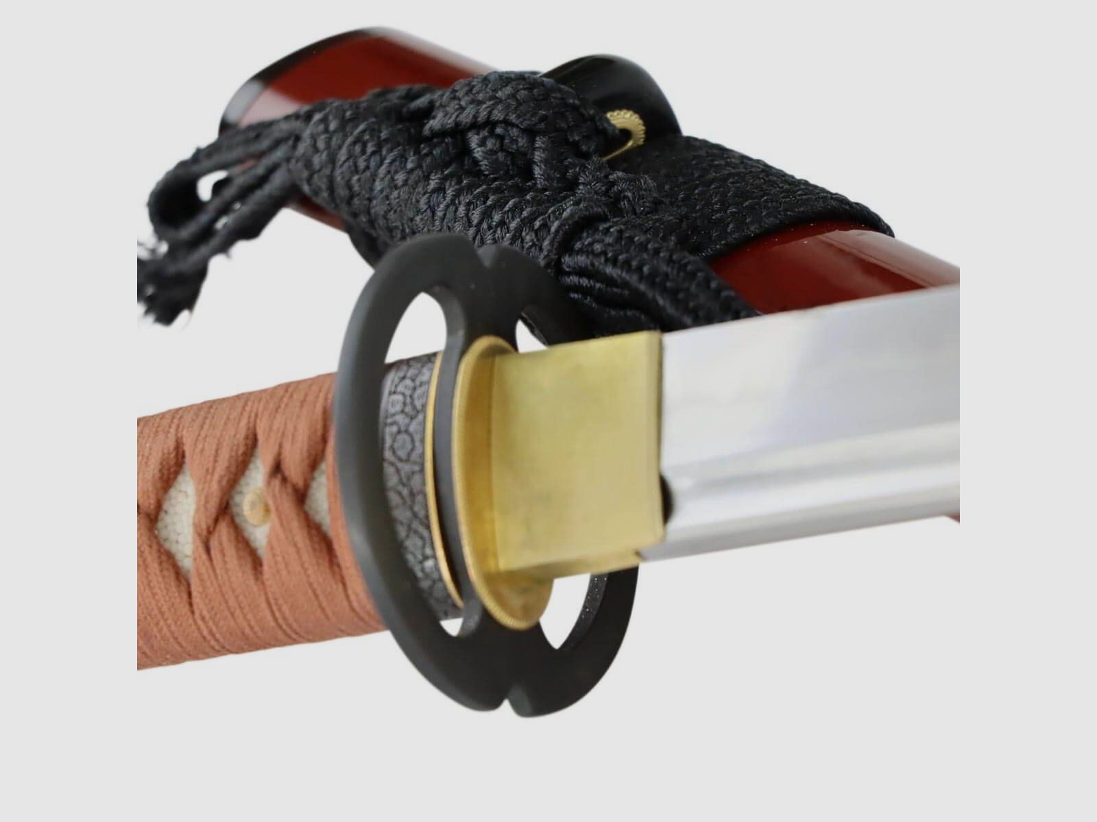 Katana Samurai Schwert scharf Musashi Gestaltung T8 Klinge aus Metall mit Lehmhrtung