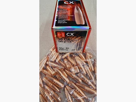 .308/.30-165grs CX Hornady Geschosse 50 Stk. No. 304704 bleifrei