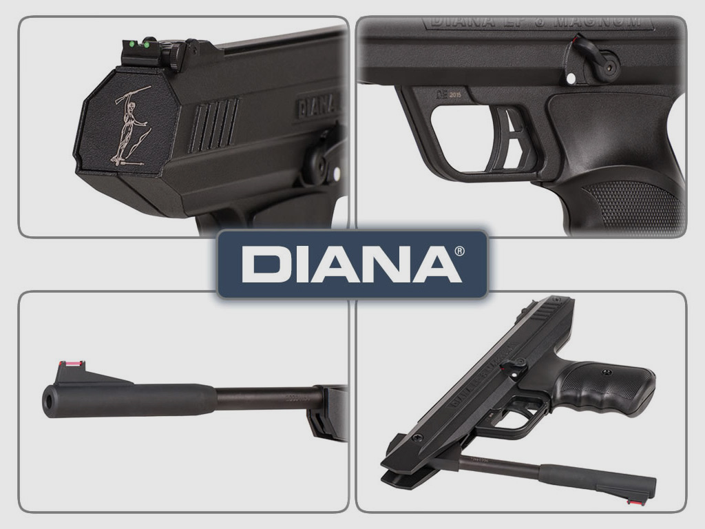 Federdruck Luftpistole Diana LP 8 Magnum Fiberoptik-Visierung schwarz Kaliber 4,5 mm (P18)