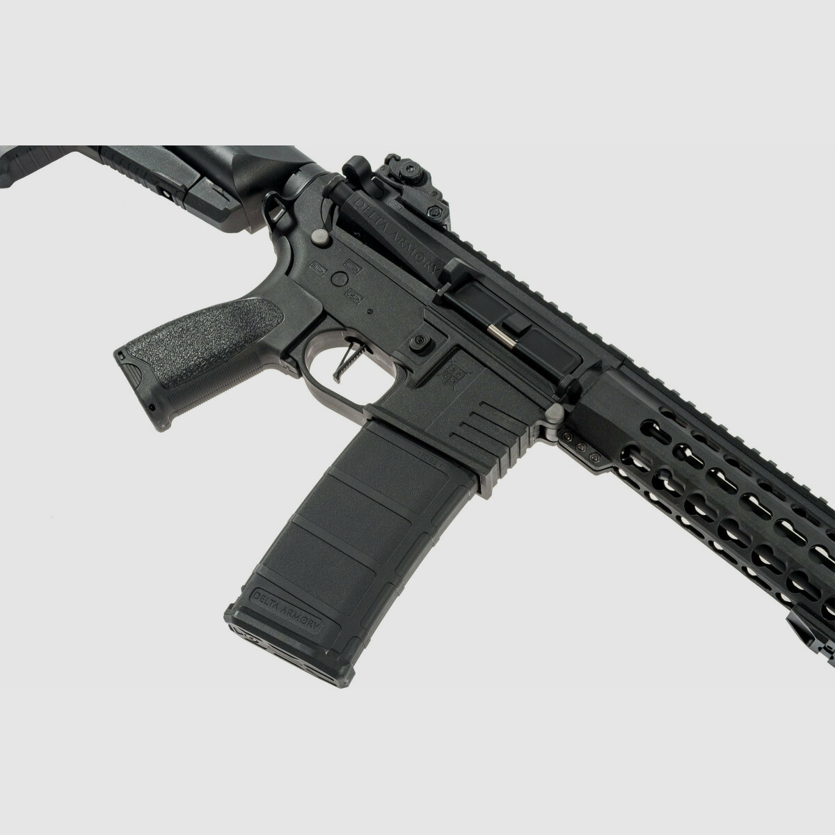 AR15 KeyMod 10 Zoll PREDATOR CHARLIE Schwarz S-AEG Softair Gewehr Frei ab 18 Jahren | Delta Armory