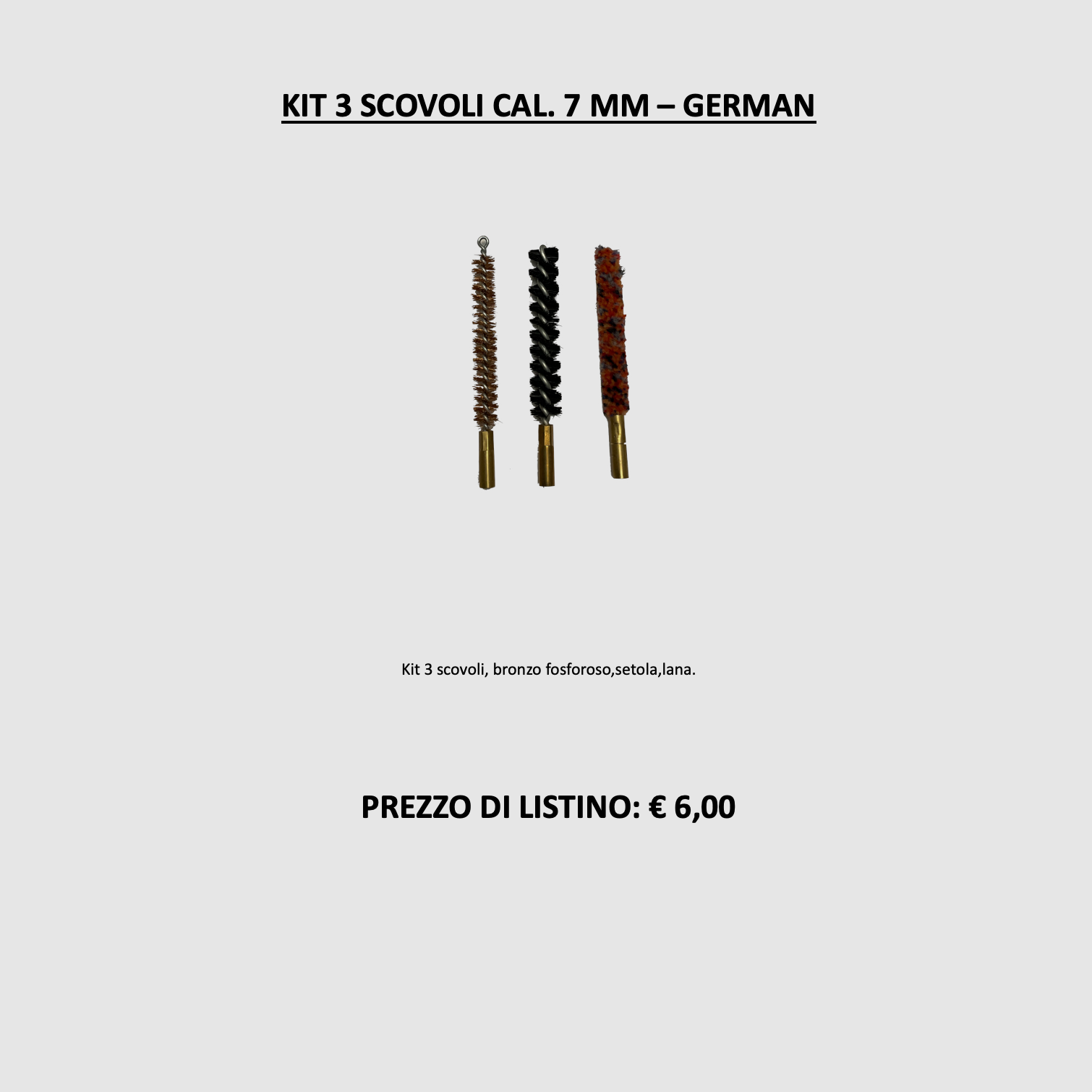 ALLEMAND – KIT DE 3 BROSSES DE NETTOYAGE CALIBRE 7MM, image 2 sur 2