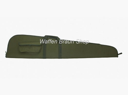 Büchsenfutteral mit Tasche, grün 128cm Länge 600D Nylon-Material Microfleece Futter Doppelzipper Tra